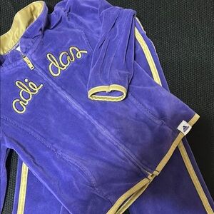 Adidas Purple and Gold Tracksuit
